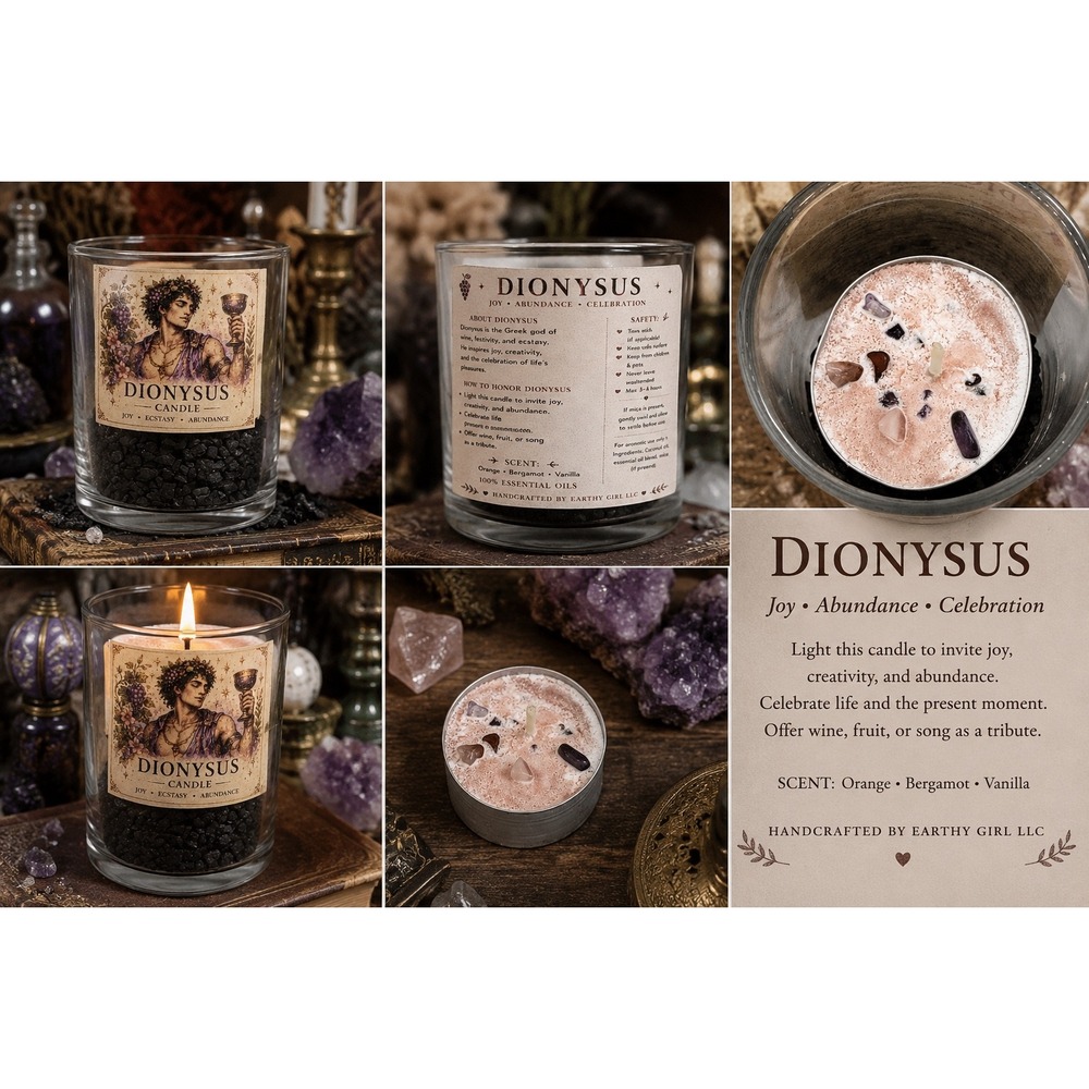 Dionysus God Tea Light Candle Set